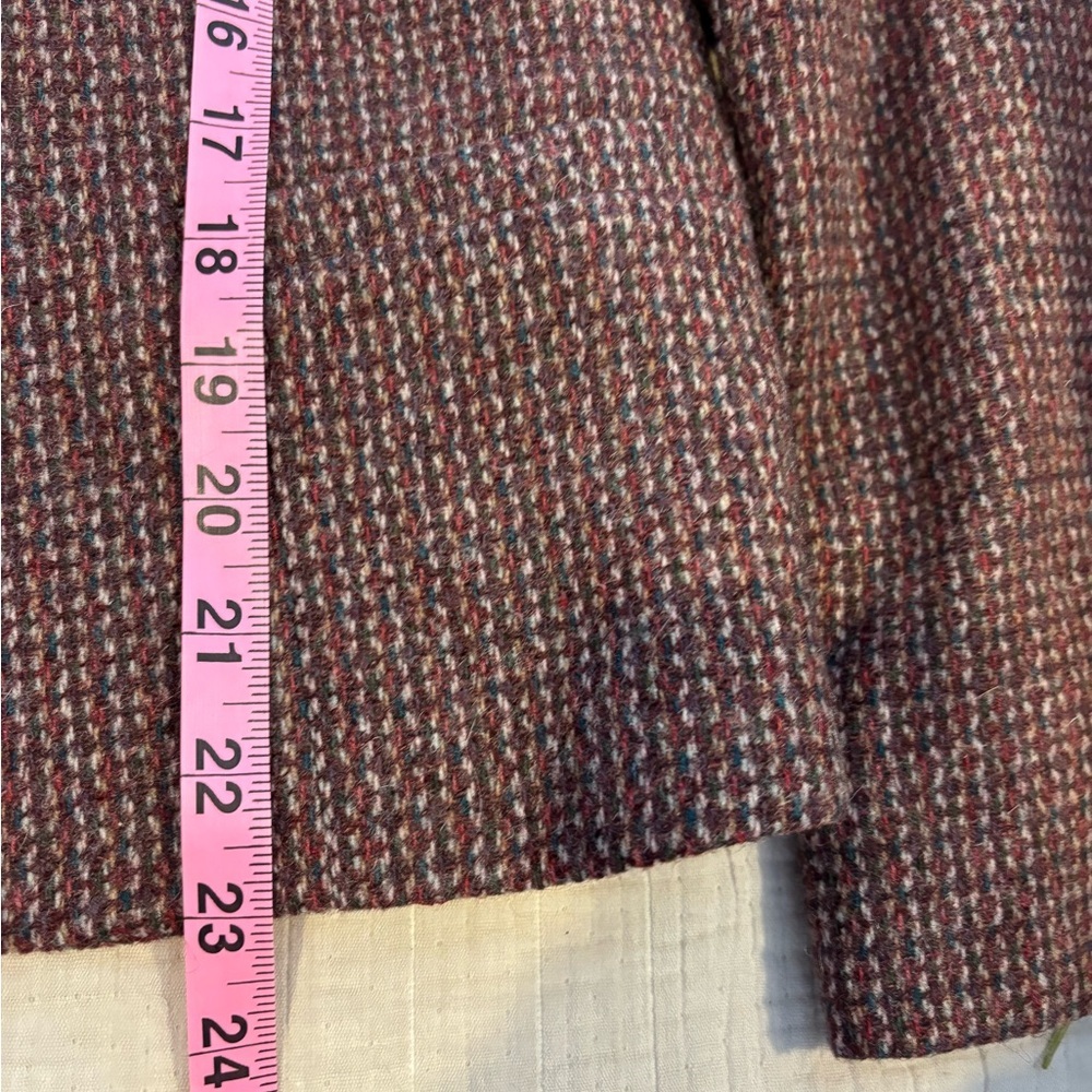 Vintage JH Collectibles Wool Mohair Tweed Blazer burgundy cream Academia 10 - Picture 6 of 11